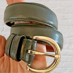 Coach black leather belt brass Buckle large